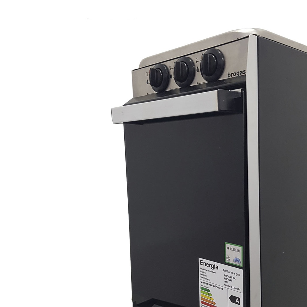 COCINA DE PIE ANGOSTA ACERO INOXIDABLE C/ TERMOCUPLA 33X58X85 GAS ENVASADO           