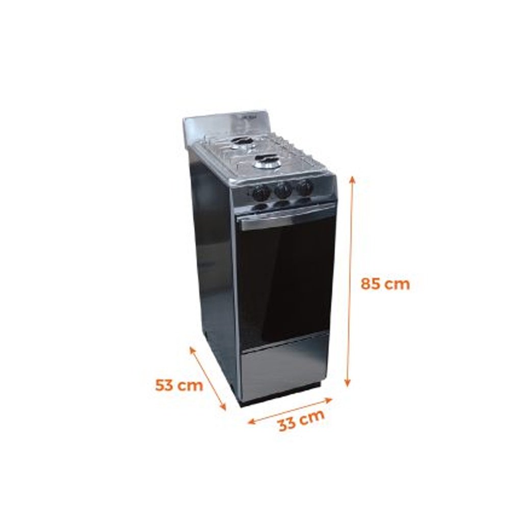 COCINA DE PIE ANGOSTA ACERO INOXIDABLE C/ TERMOCUPLA 33X58X85 GAS ENVASADO           
