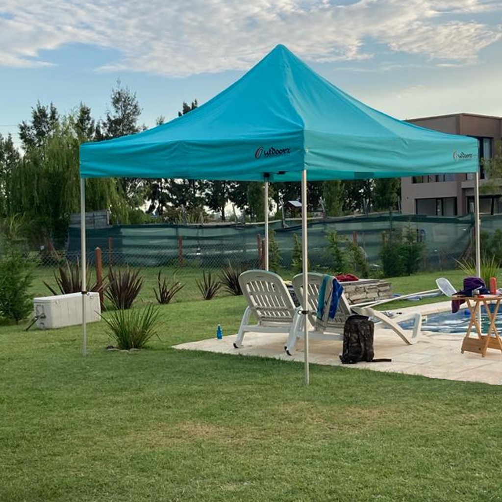 Gazebo Plegable Outdoors 3x3 Aluminio Con Techo Y 3 Paredes 