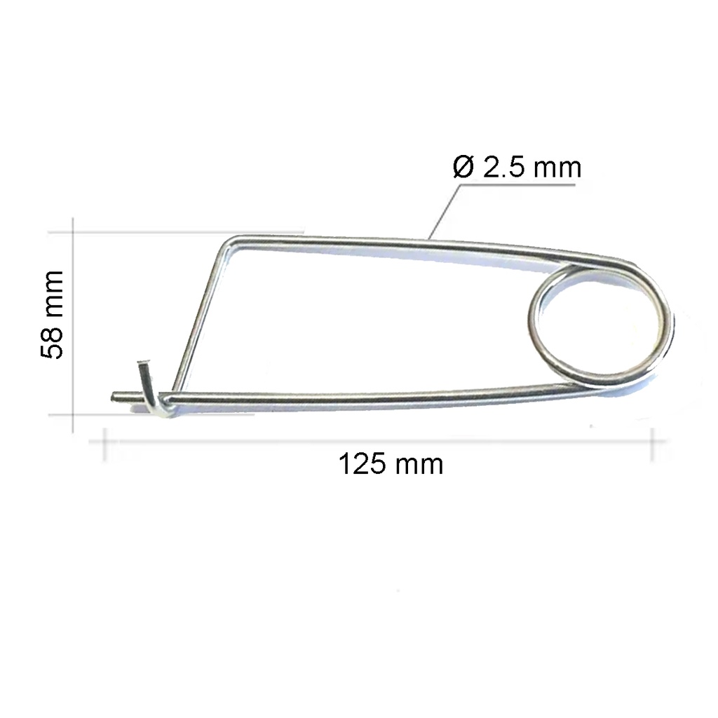 Alfiler Seguro Acero Galvanizado 2.5 * 125mm