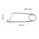 Alfiler Seguro Acero Galvanizado 2.5 * 125mm