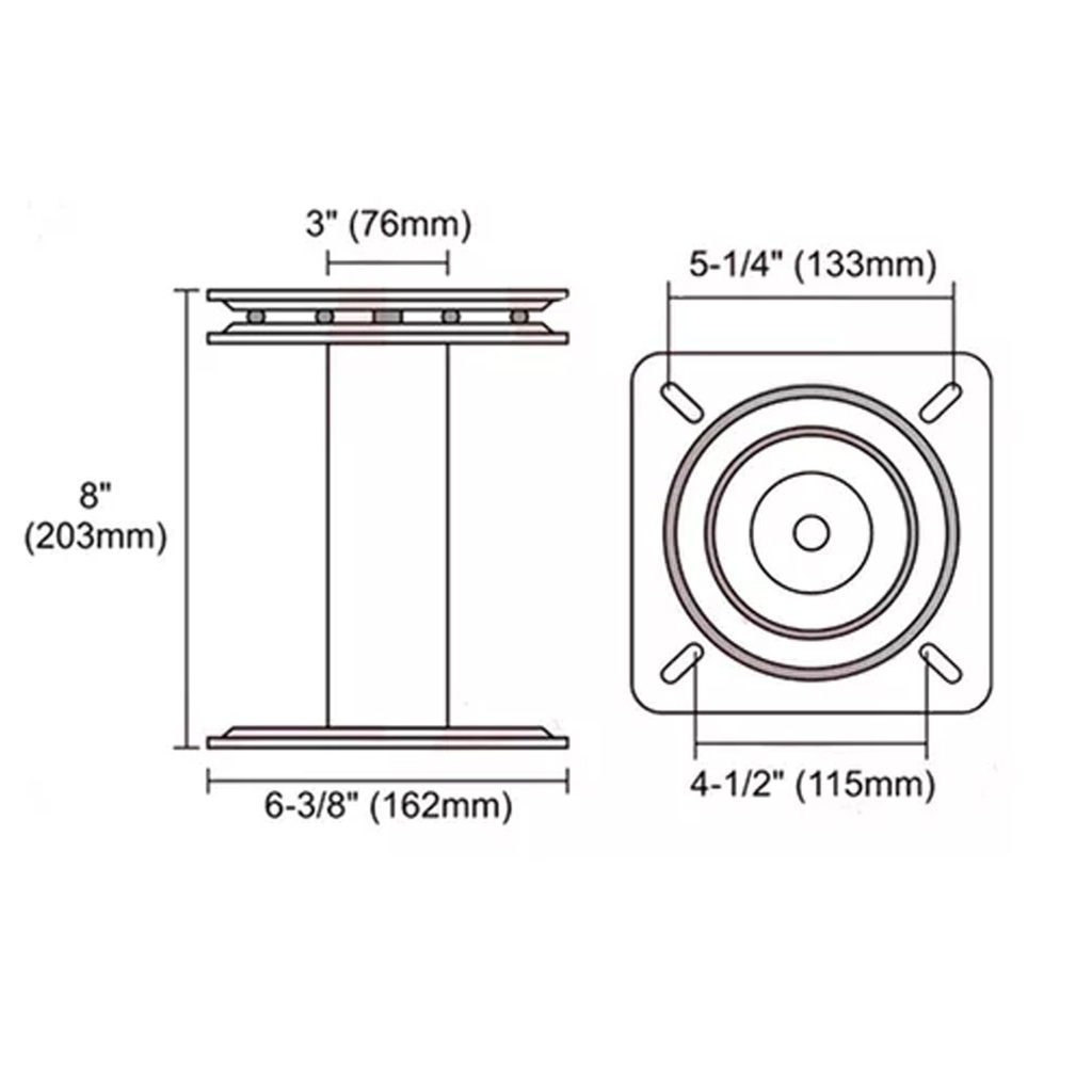 Base De Butaca Fija Pedestal Altura 203 Mm Para Lancha