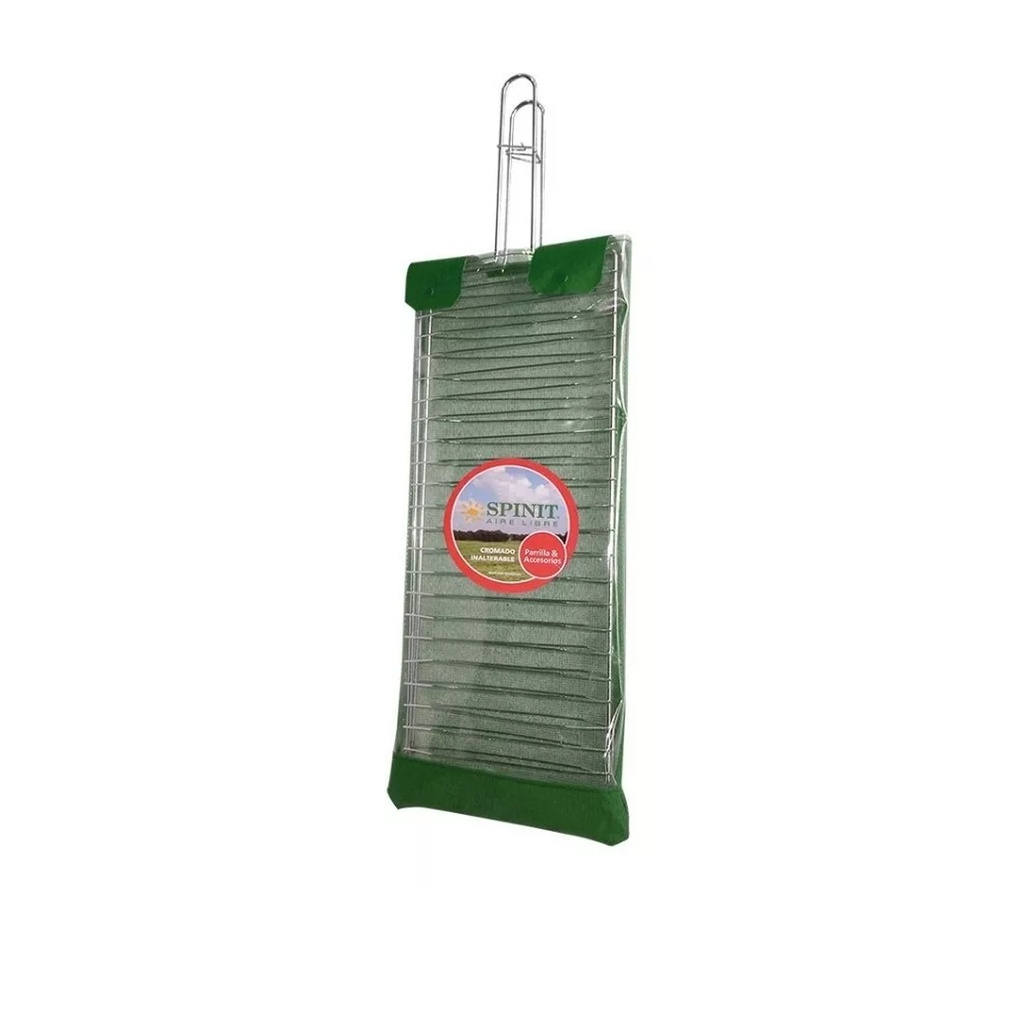 Parrilla Para Pescado Cromada Spinit Con Funda 60x25