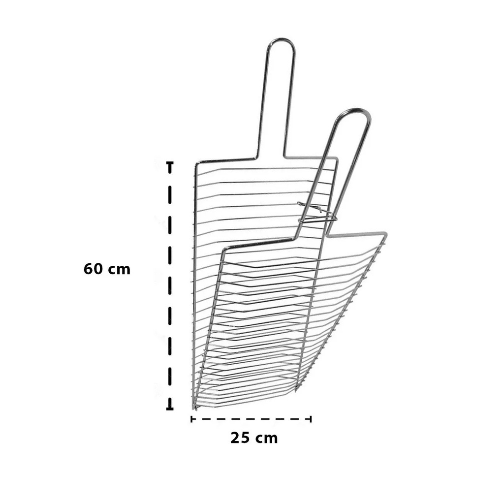 Parrilla Para Pescado Cromada Spinit Con Funda 60x25