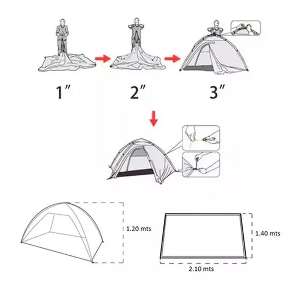 Carpa Playera Autoarmable Automática Spinit Playa2