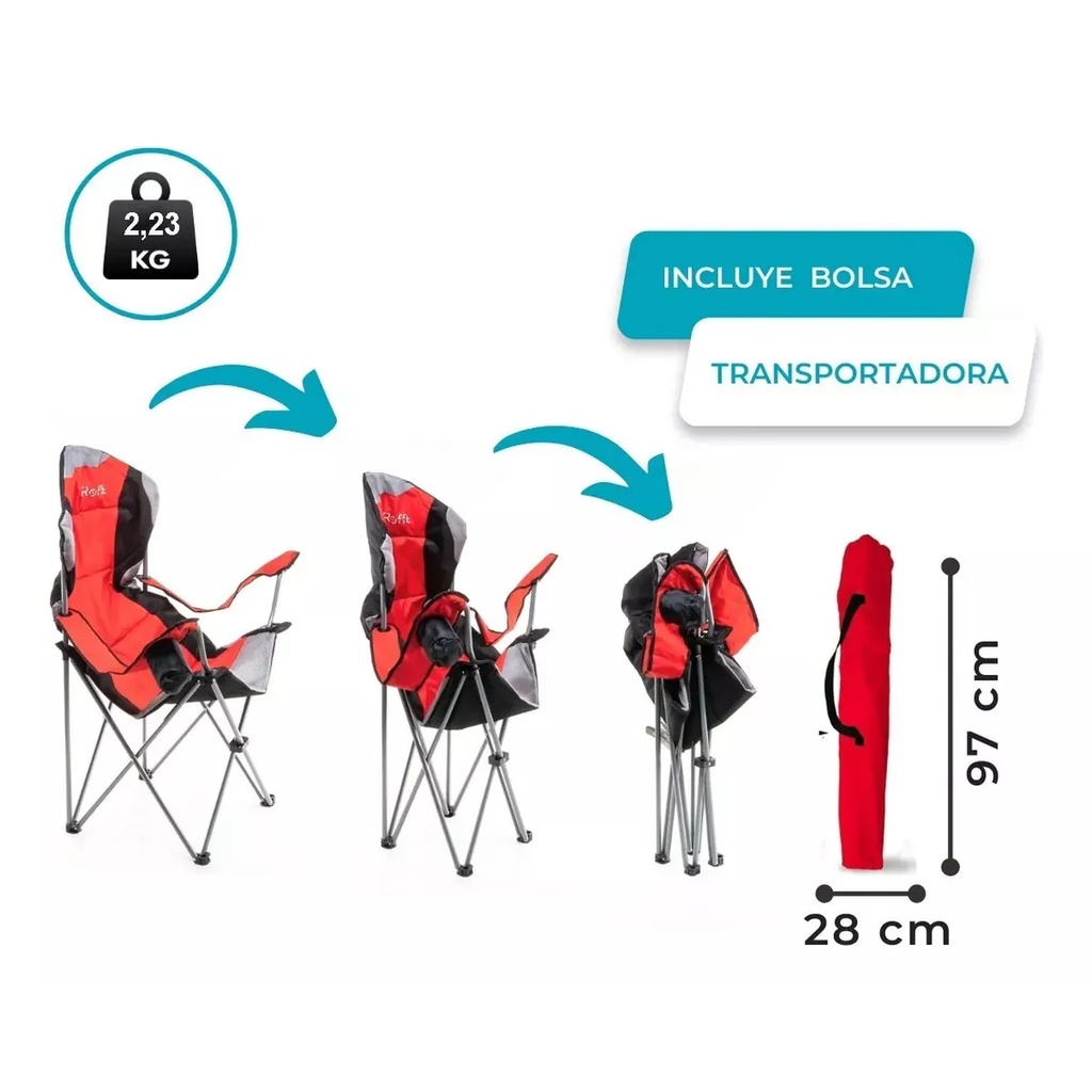 Sillon Director Plegable Reforzado Azul