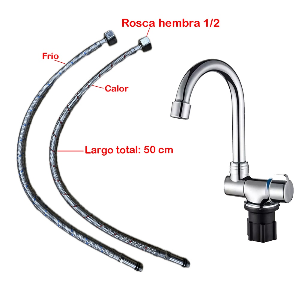 Bacha Cocina Inox C/tapa Vidrio + Canilla 360° Motorhome Rv
