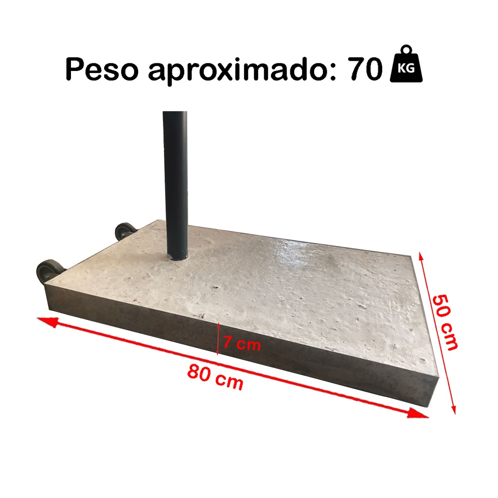 Sombrilla Lateral Base Contrapeso Con Ruedas 