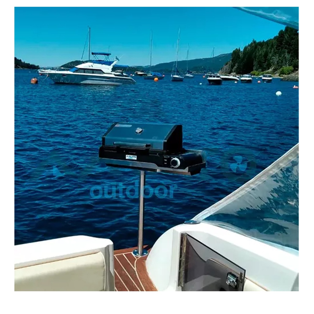 Parrilla Nautica Para Barco Torque Marine Base Soporte Largo