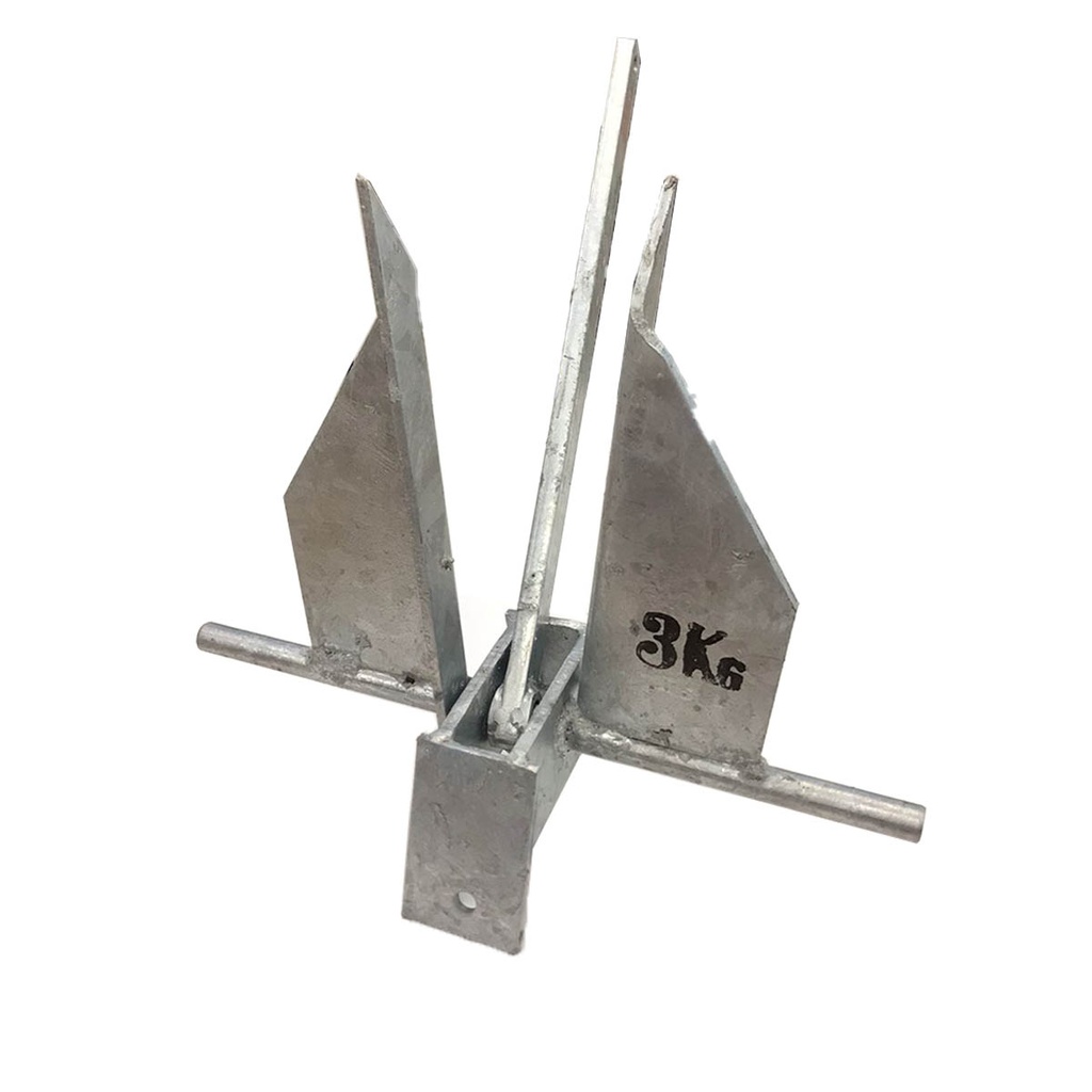 Ancla Compacta Danforth 3kg Galvanizada En Caliente Lancha