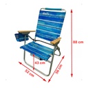 Reposera Sillon Playera Aluminio Reclinable Jardin 7 Posiciones