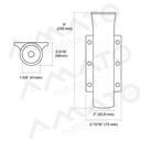 Porta Caña Plastico Negro Lateral Para Exterior Lancha X2