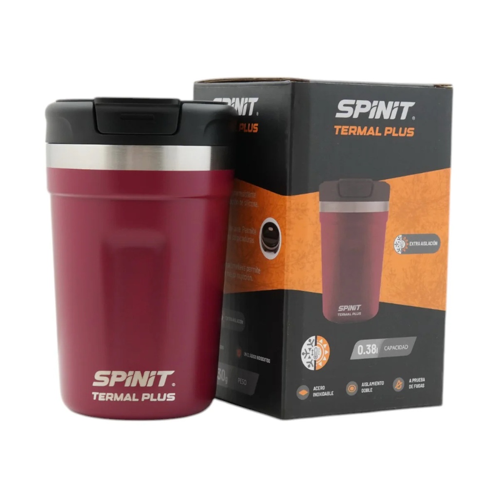 VASO SPINIT TERMAL PLUS 380ML ROJO