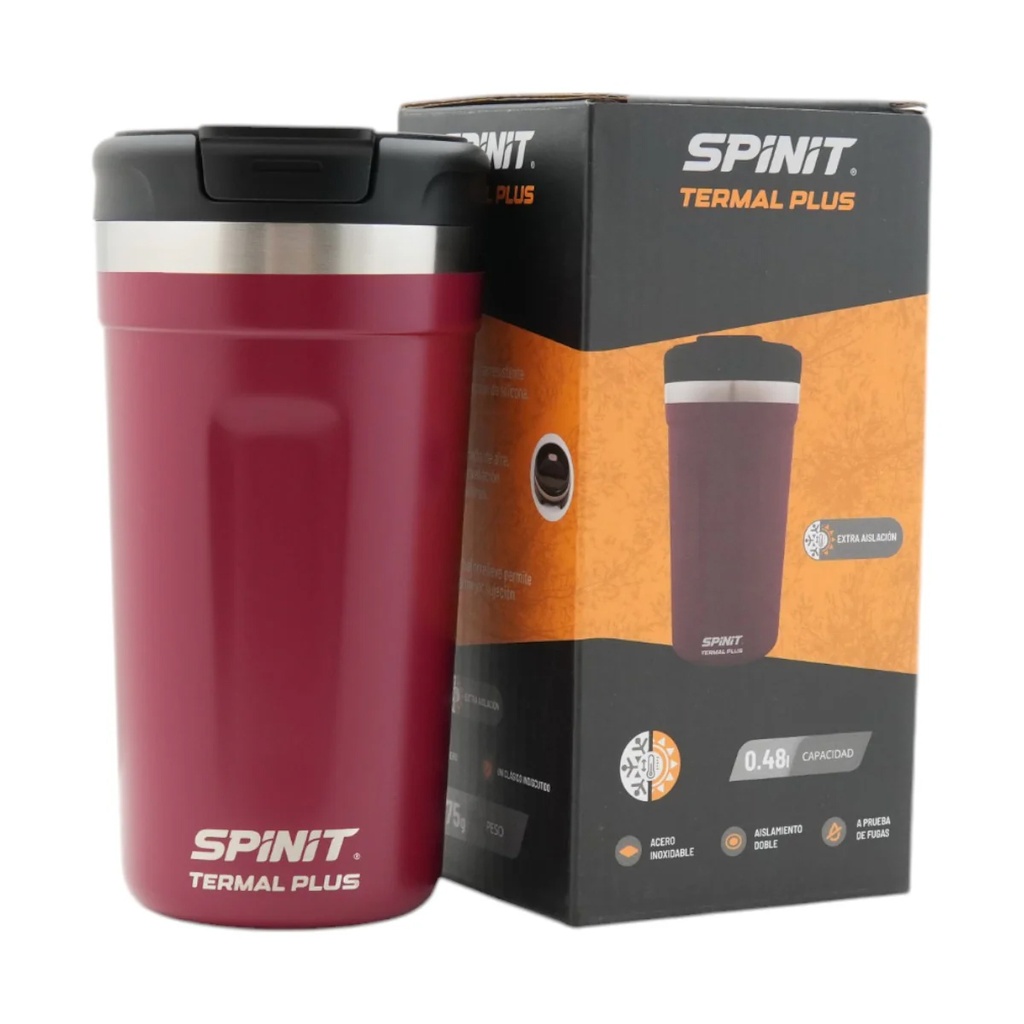 VASO SPINIT TERMAL PLUS 480ML ROJO