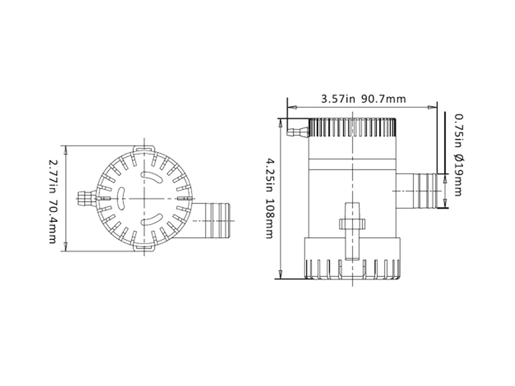 Bomba de Achique 750GPH Torque Marine