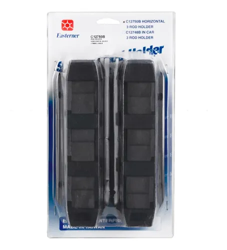 Porta Caña Para 3 Cañas Plastico Negro Horizontal (el Par)