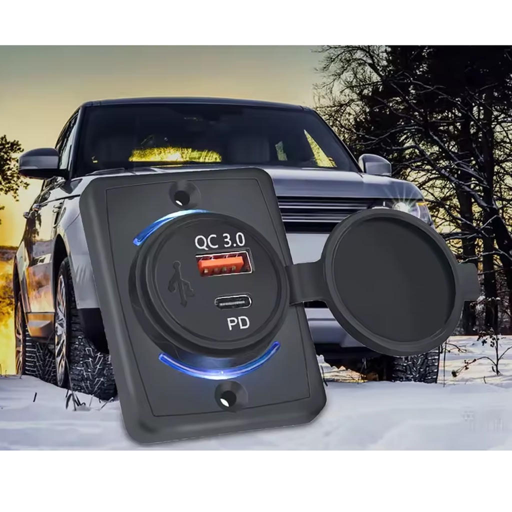 Cargador Toma Usb Para Embutir Auto Lancha Motorhome