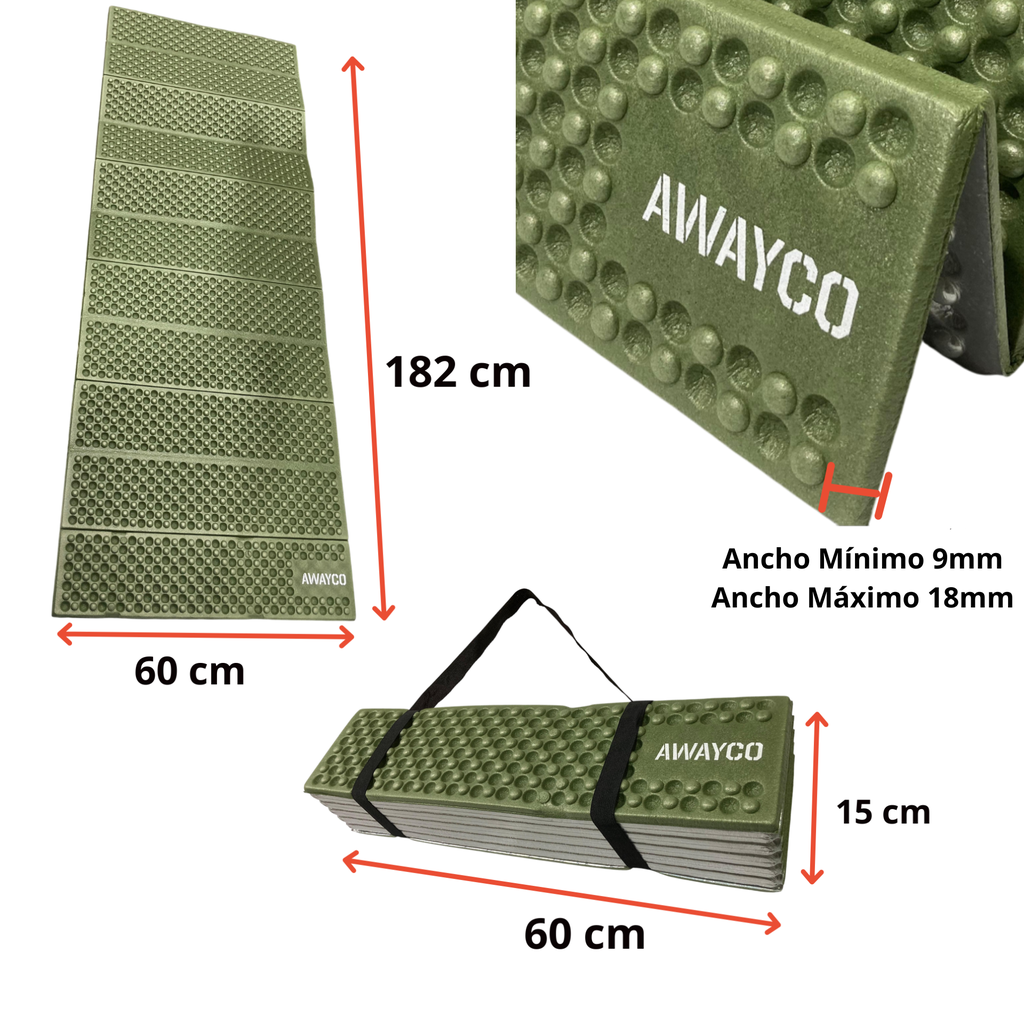Aislante Térmico Portátil Awayco Aire Libre Mat Campamento Verde