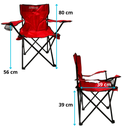 Set Mesa Enrrollable + 2 Sillas Plegables Camping Awayco Mesa Beige Sillas Rojas