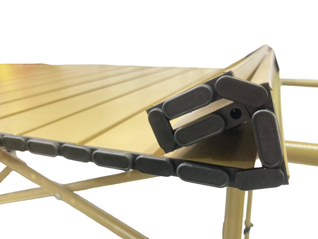 Set Mesa Enrrollable + 2 Sillas Plegables Camping Awayco Mesa Beige Sillas Rojas