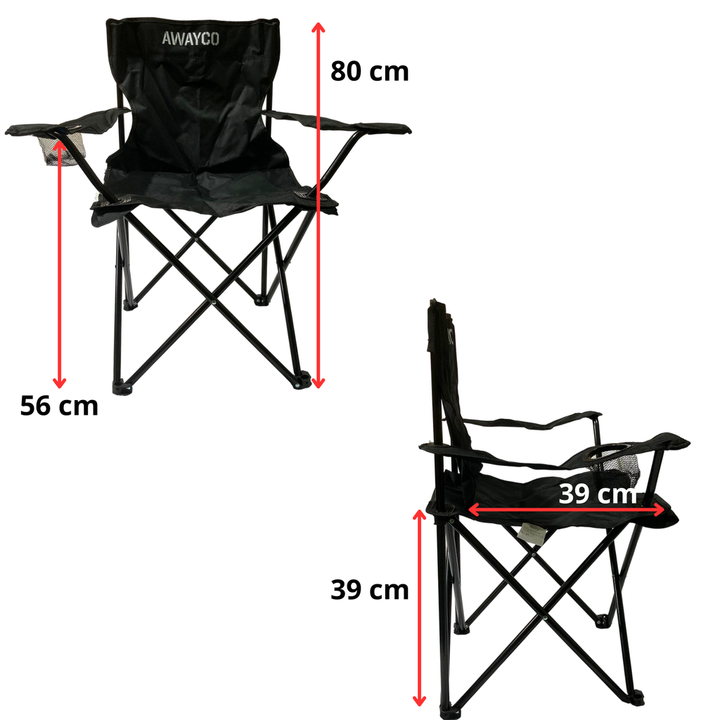 Set Mesa Enrrollable + 2 Sillas Plegables Camping Awayco Mesa Beige Sillas Rojas