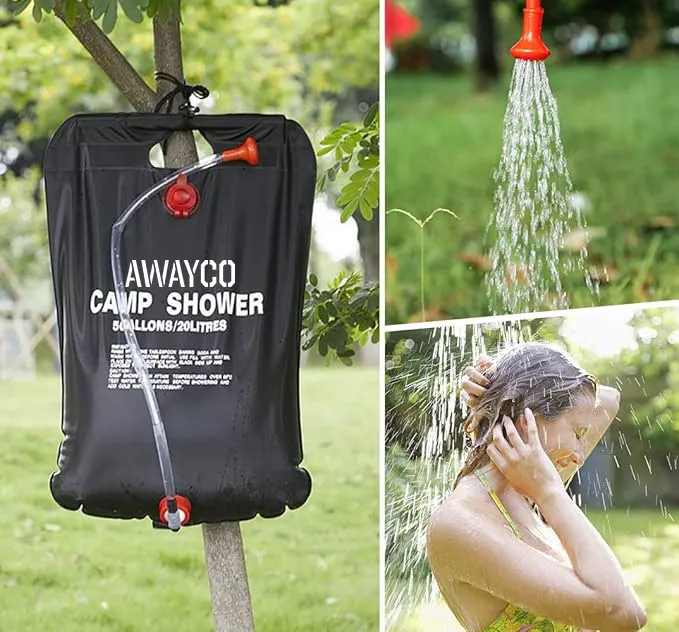 Kit Carpa Baño Box + Ducha Solar Portatil Camping Awayco