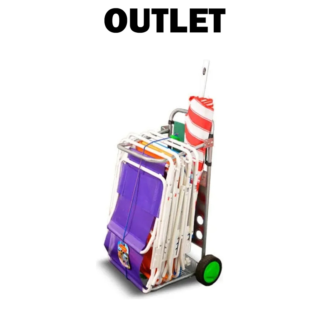 Carrito Playero Porta Reposera Sombrilla Nacional Outlet