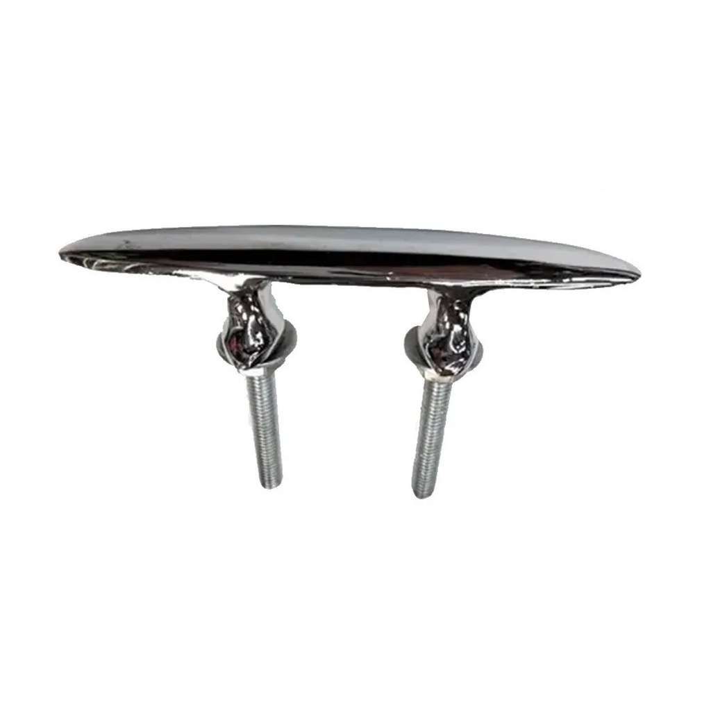 Cornamusa de Bronce Cromado Delta de 140mm con vastago de hierro