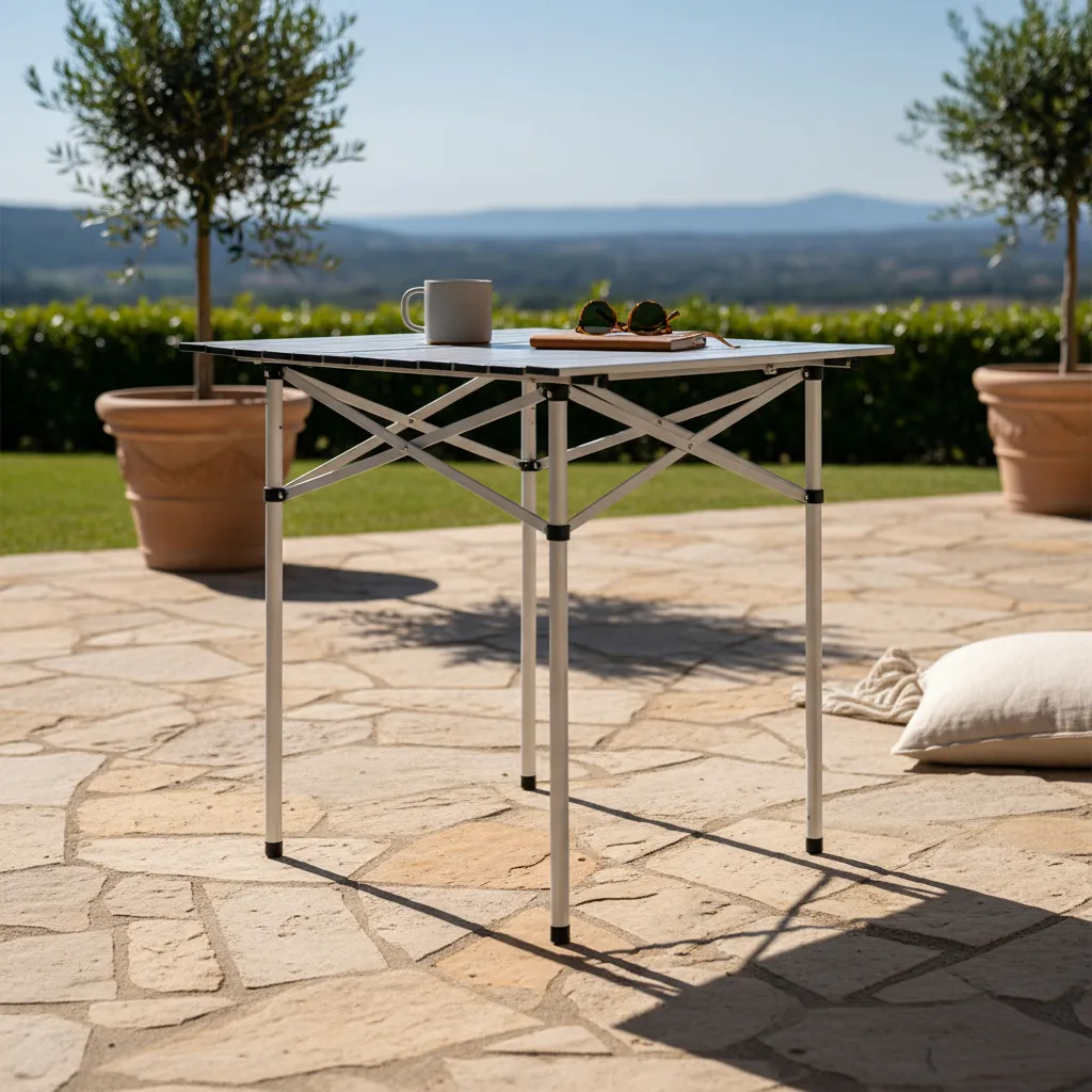 Mesa de Aluminio Plateado