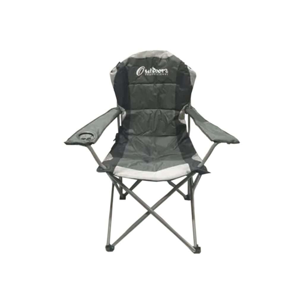 Silla Sillon Plegable Camping Director Acolchado Reforzado Gris Con Negro
