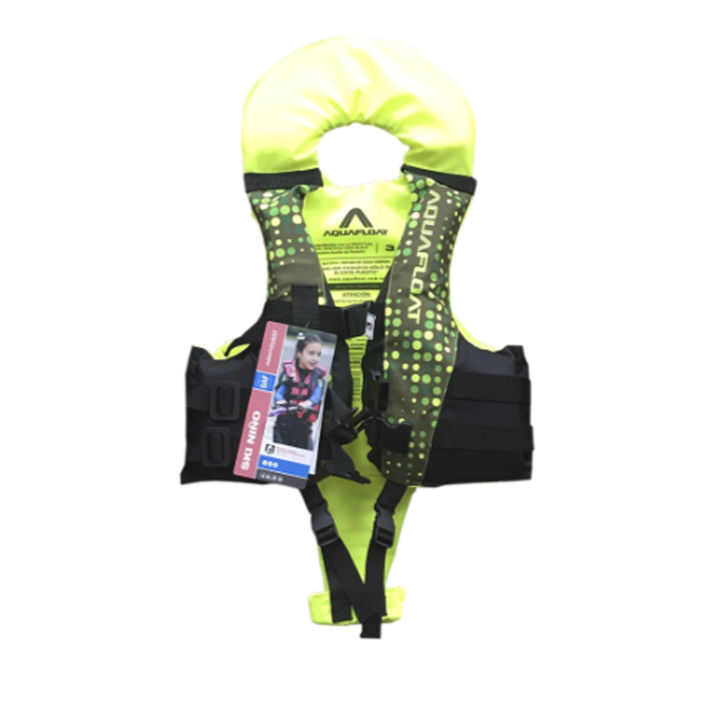  Chaleco Salvavidas Aquafloat Ski Niño Con Cuello Estampado Talle 03