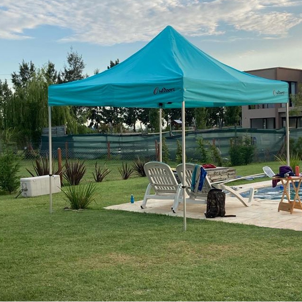 Gazebo Plegable Outdoors 3x3 Aluminio Con Techo Y 3 Paredes 