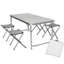 Mesa Camping De Aluminio Plegable Con Sillas Independientes Con Detalle