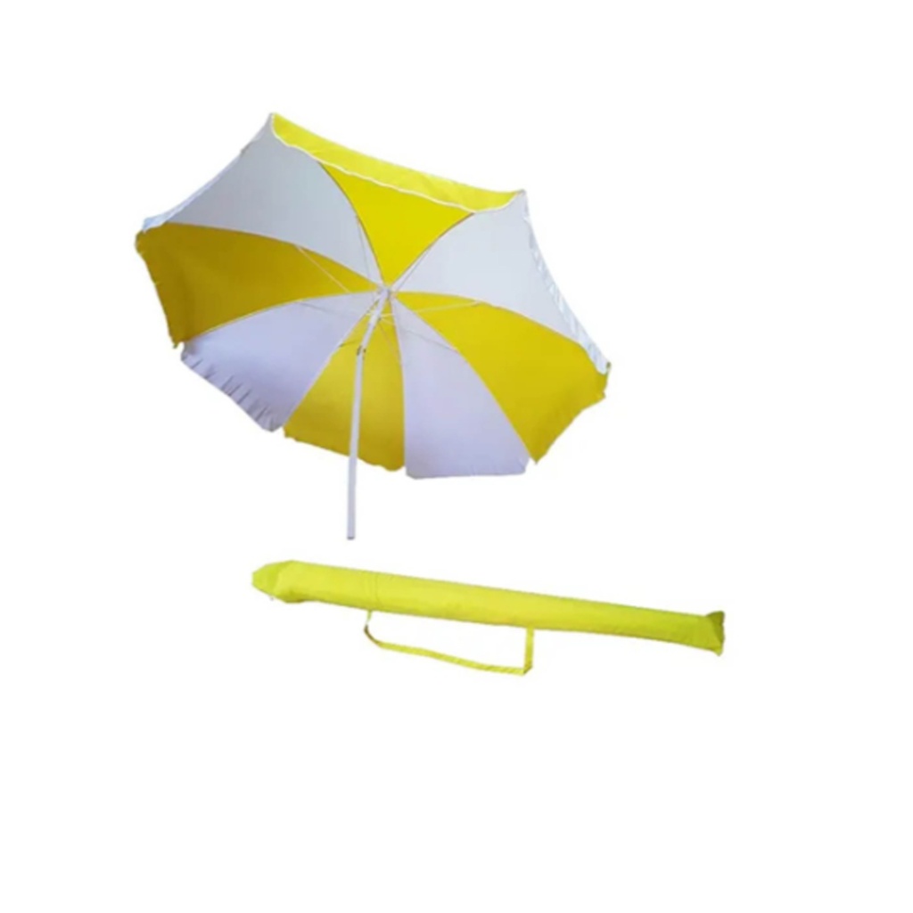 Sombrilla Aluminio 1.80 Mts Reforzada Reclinable Solcito Amarillo