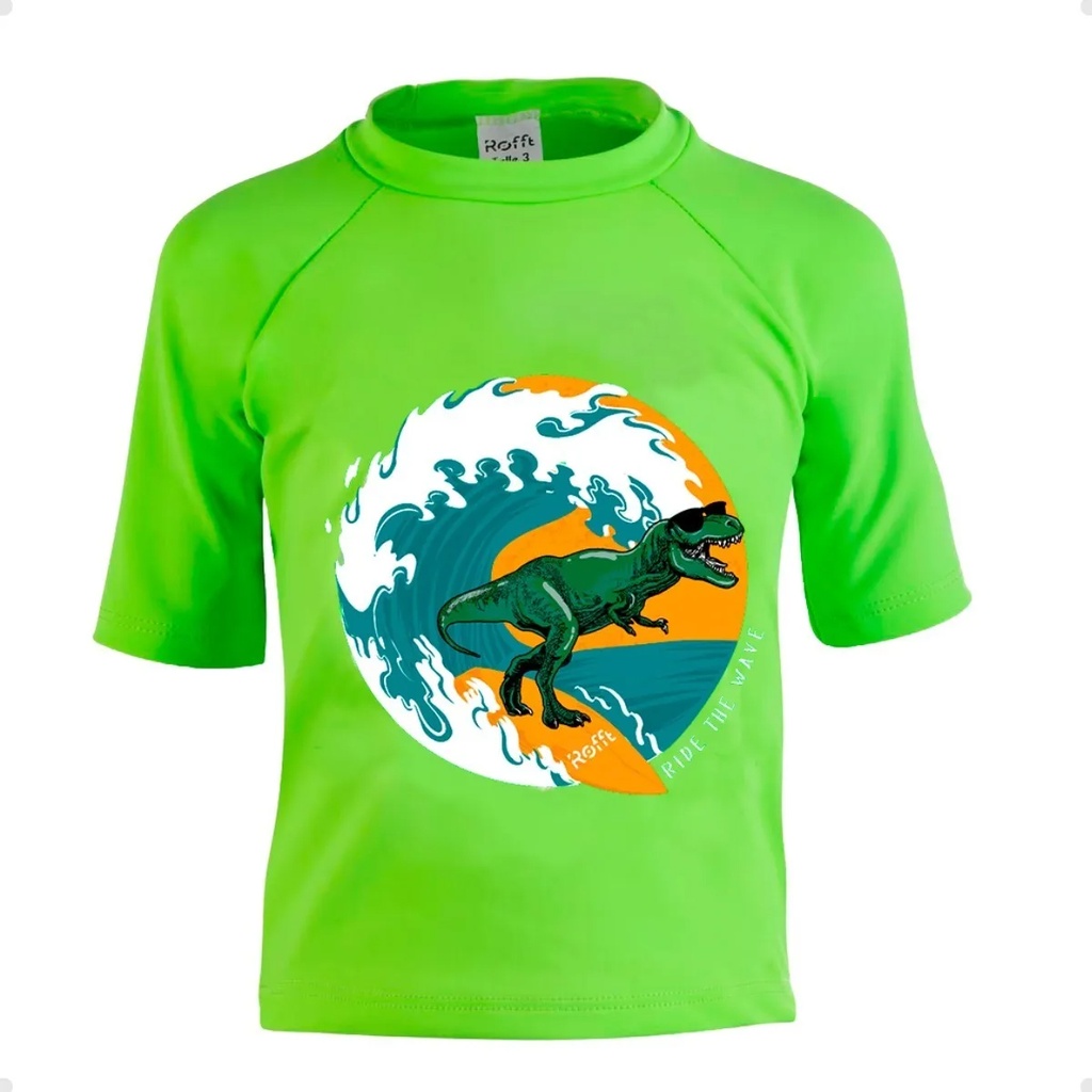 ROFFT REMERA KIDS FILTRO UV Dino Verde T2