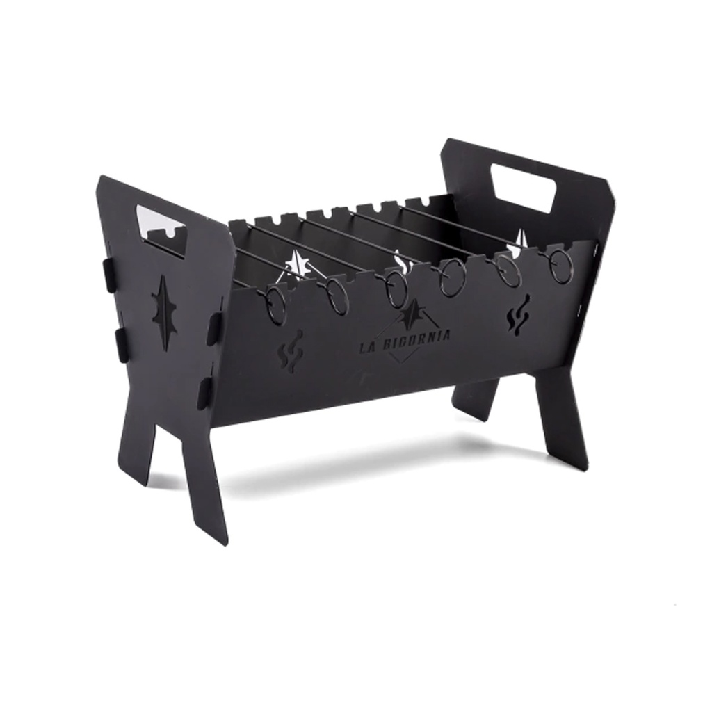 Parrilla Brochetera Pinchos Leña O Carbon Desmontable