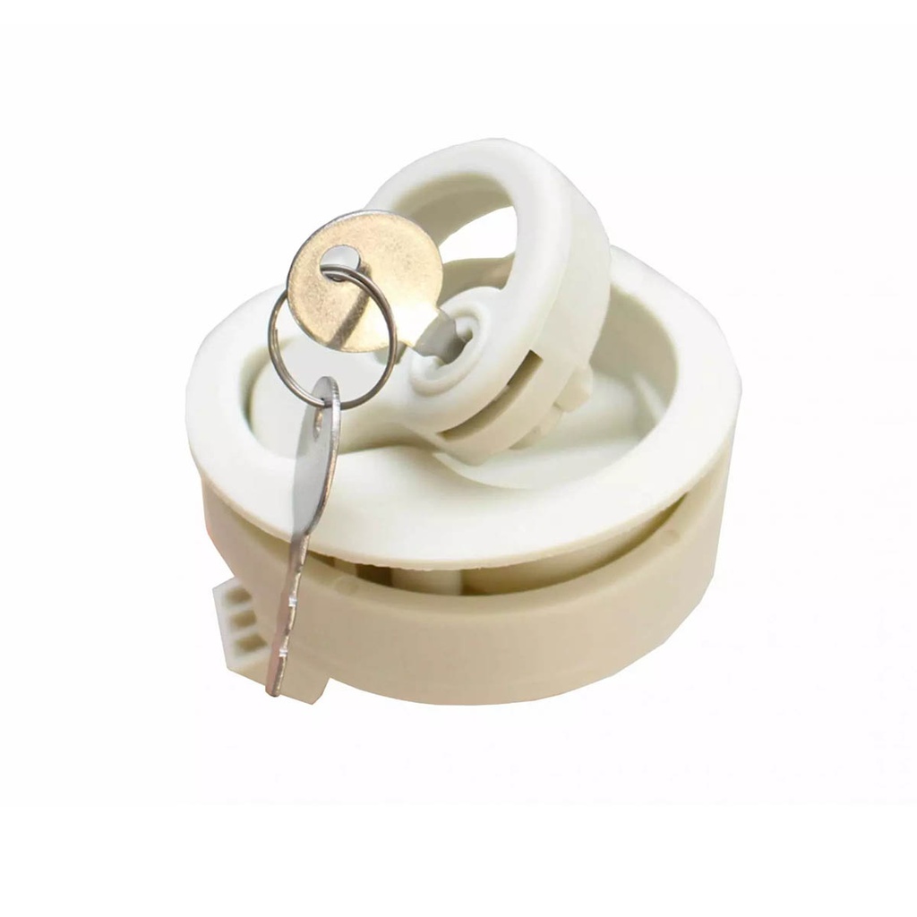 Levantapiso Plastico Blanco Redondo C Llave Motorhome Lancha