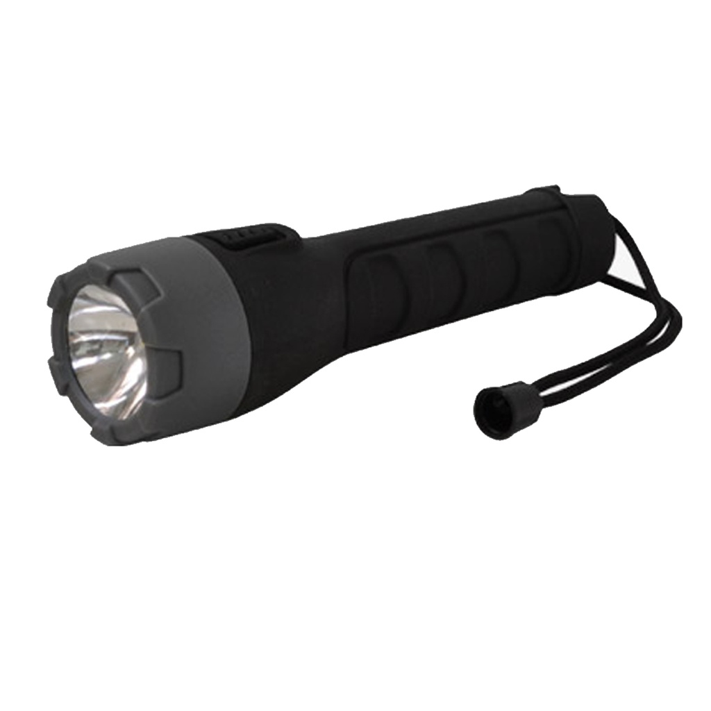 Linterna 2AA recubierta en goma con led 