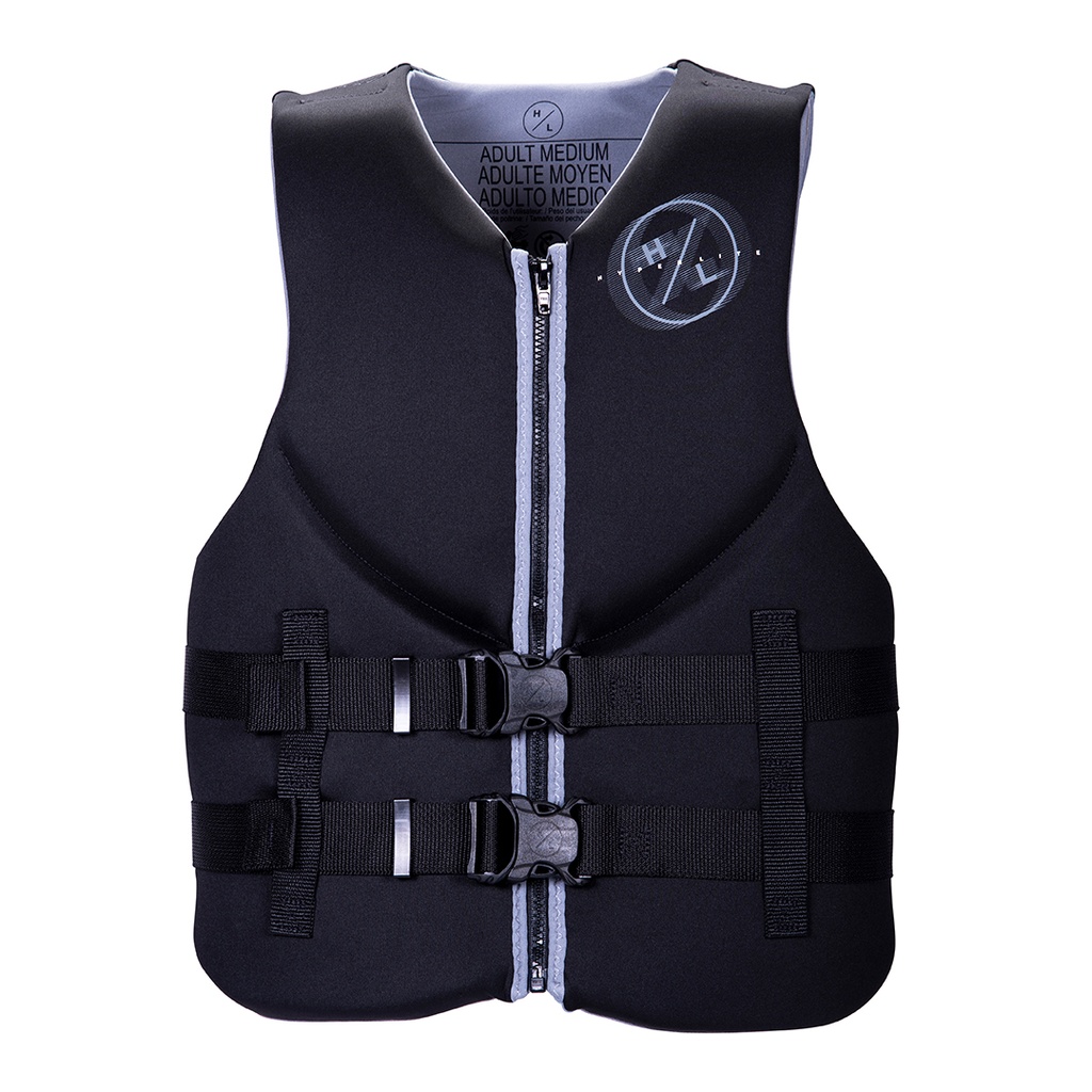 Chaleco Salvavidas De Neoprene Impacto Hyperlite Wakeboard Negro/Gris Talle XL