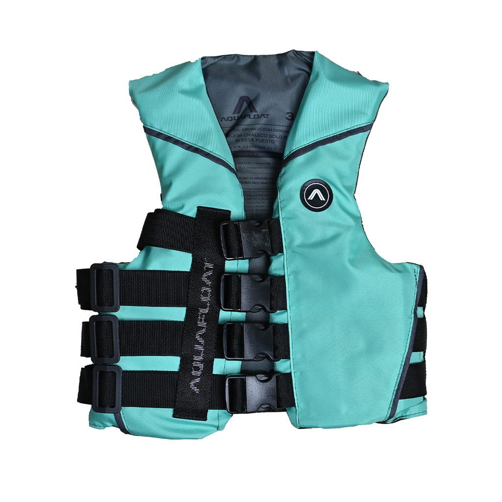 Chaleco Salvavidas Aquafloat Ski Moto De Agua 4 Cinturones Aquamarine Talle 08