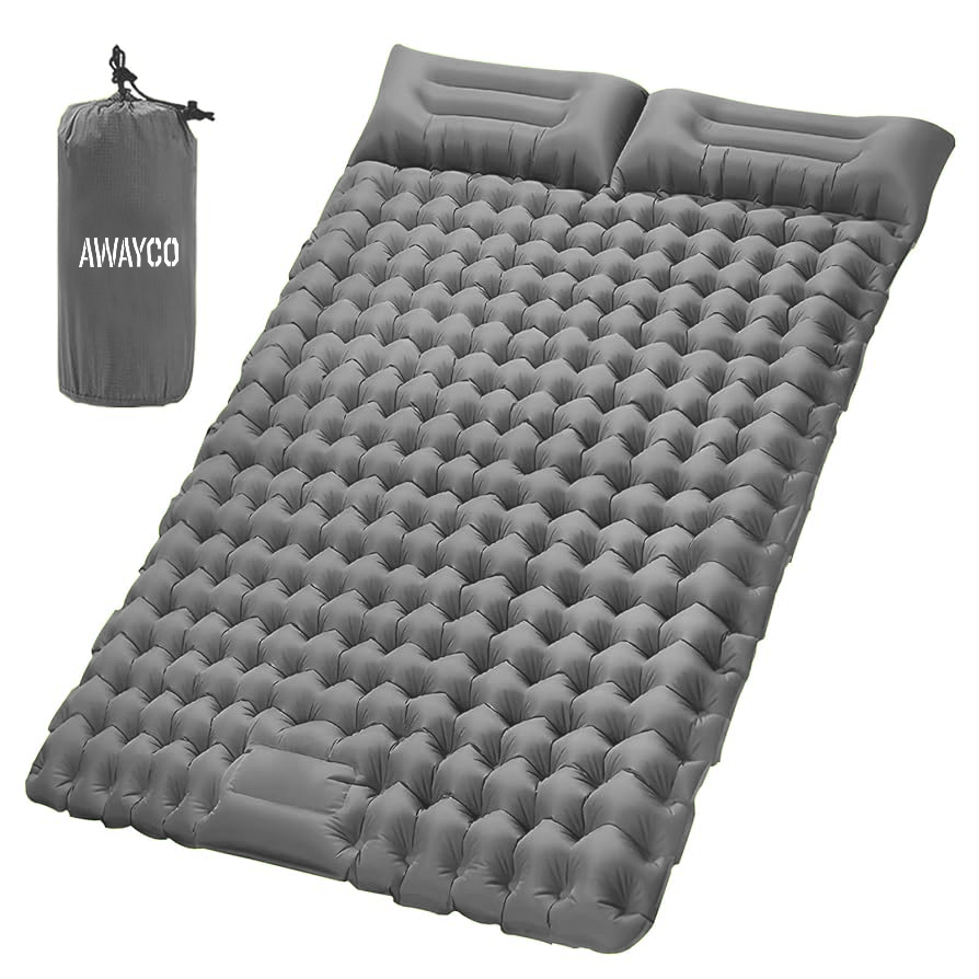 Colchoneta Doble Autoinflable Awayco Con Almohada 