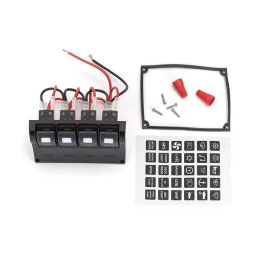 [KIE-1065531200000] Tablero Náutico 4 Teclas Led 12v 25a P/embarcaciones