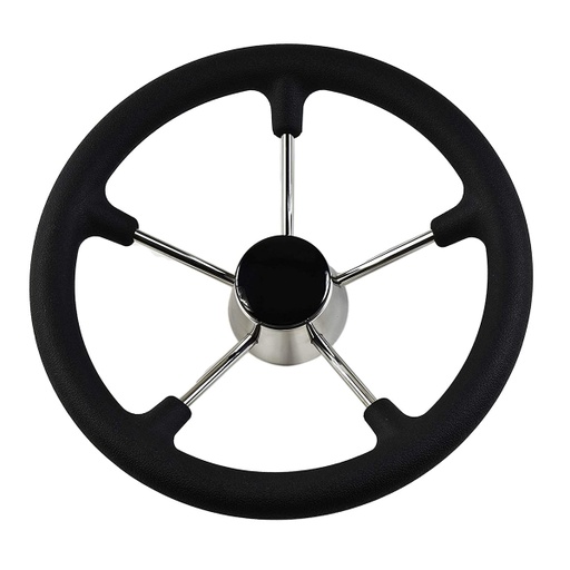 [HERR-1188] Volante Nautico Acero Inoxidable 35cm Recubierta De Goma