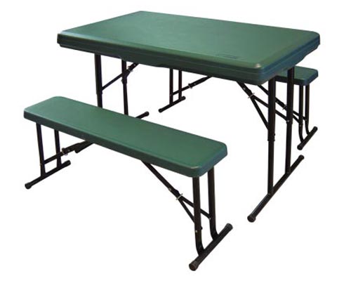 [SOUR-YX-B113] Mesa Plegable Plástica Reforzada Con Dos Bancos