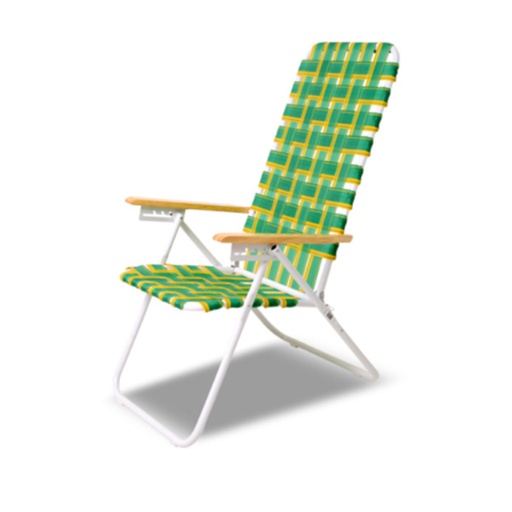 [SOL-1095 VerdeAmarillo] Reposera Silla De Aluminio Alta 5 Posiciones Solcito 1095