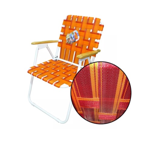 [SOL-2050 RojoNaranja] Reposera Silla Sillon Playa Bajo Solcito 7/8 Reforzado 2050