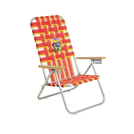 [SOL-1065 RojoAmarillo] Sillon Reposera Aluminio 7/8  Plegable 5 Posiciones Solcito 1065
