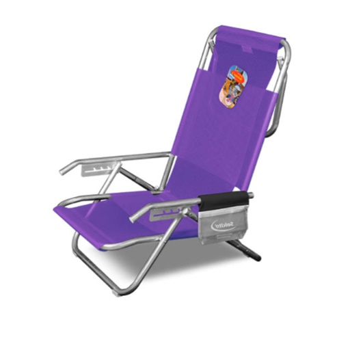 [SOL-3025 Violeta] Reposera Playera Aluminio Solcito 5 Posiciones 7/8 Reforzada 3025