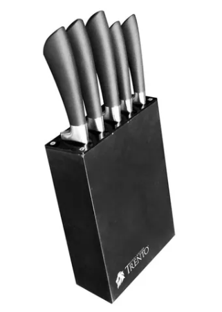 [AB-131743] Cepo Trento Rectangular Cuchillos Cocina 5 Piezas Inoxidable