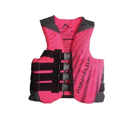 [KIE-1010120305504 Gris] Chaleco Salvavidas Aquafloat Ski Moto De Agua 4 Cinturones Talle 04